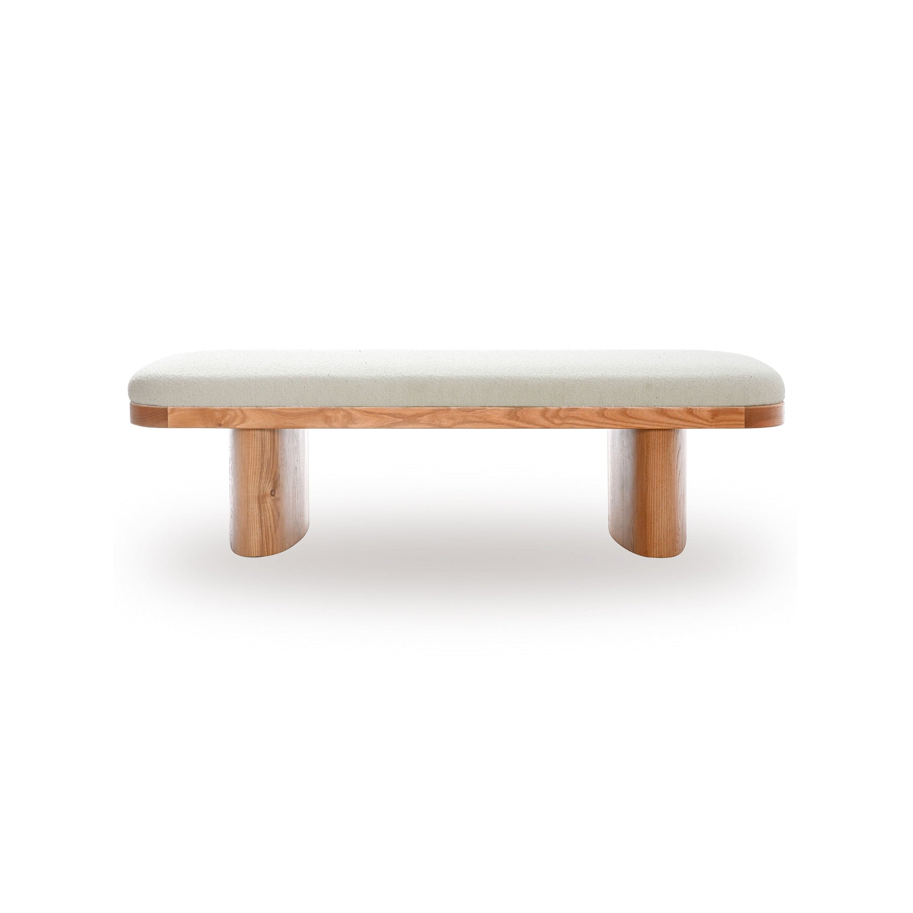Ollie 56.5" White Performance Boucle Large Bench