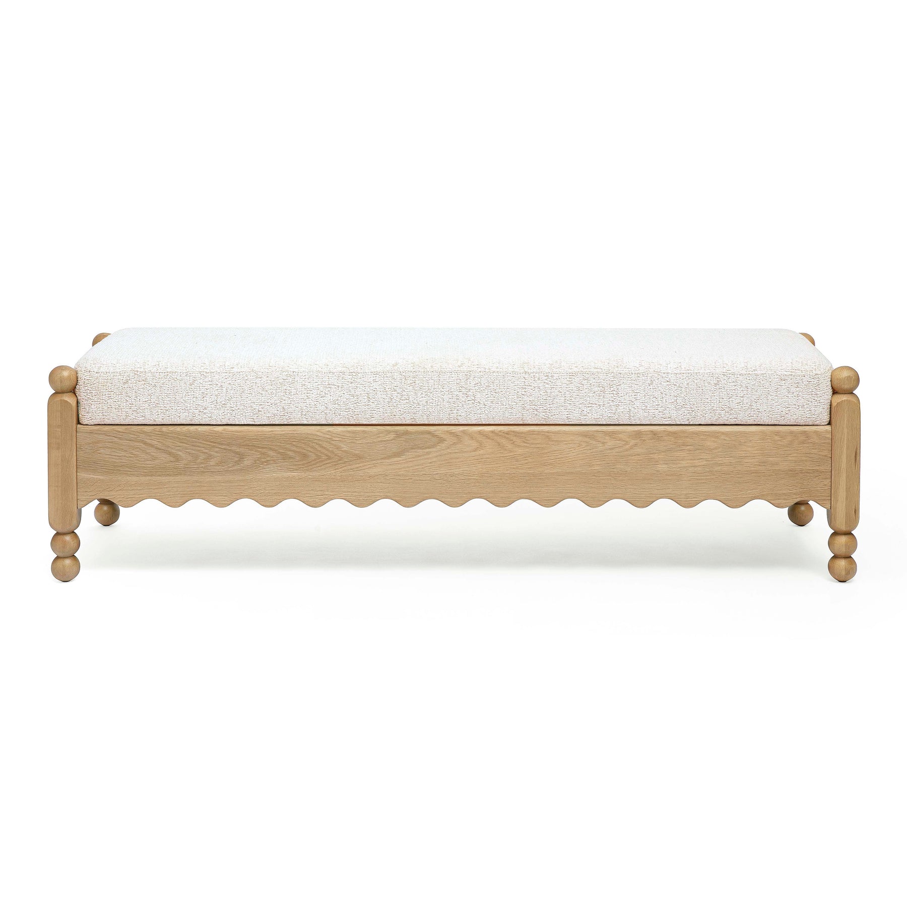 Thelma 56" Cream Performance Basketweave Bench