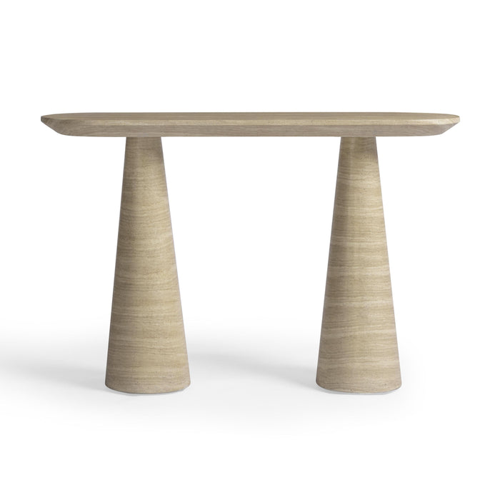 Sandra 47" Faux Travertine Indoor/Outdoor Console Table