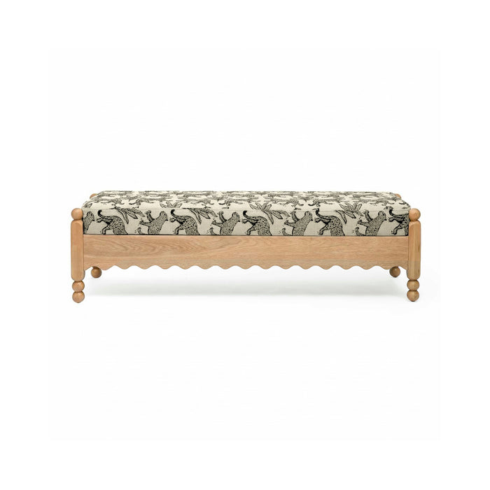 Thelma 56" Leopard Performance Jacquard Fabric Bench