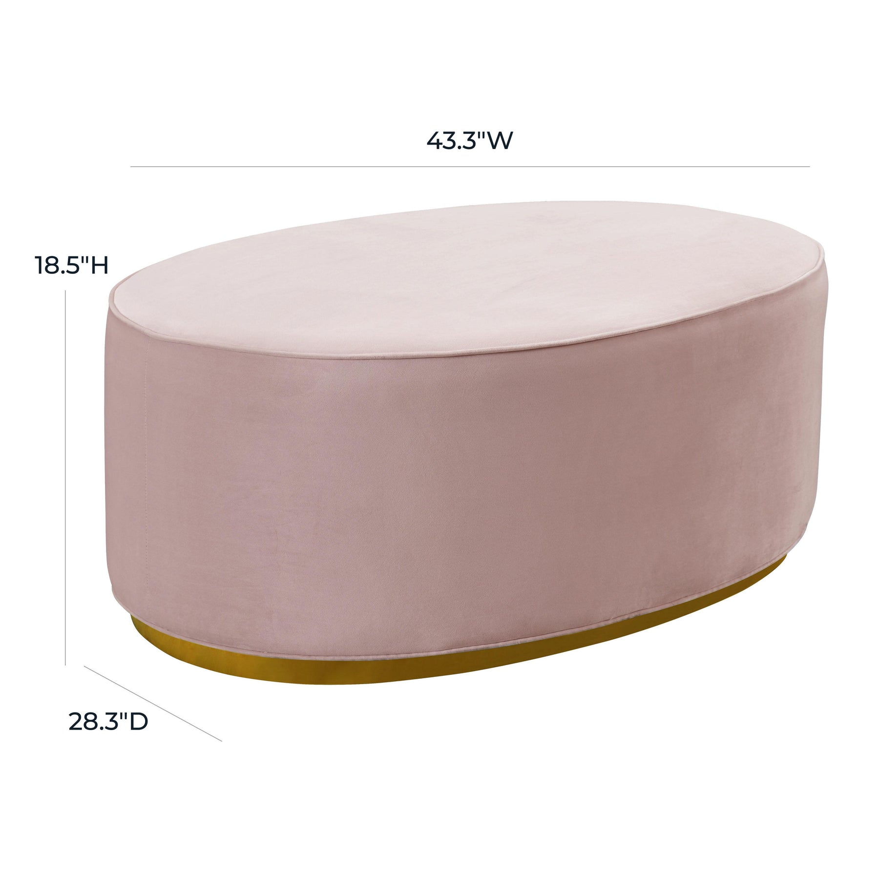 Scarlett Performance Velvet Oval Ottoman