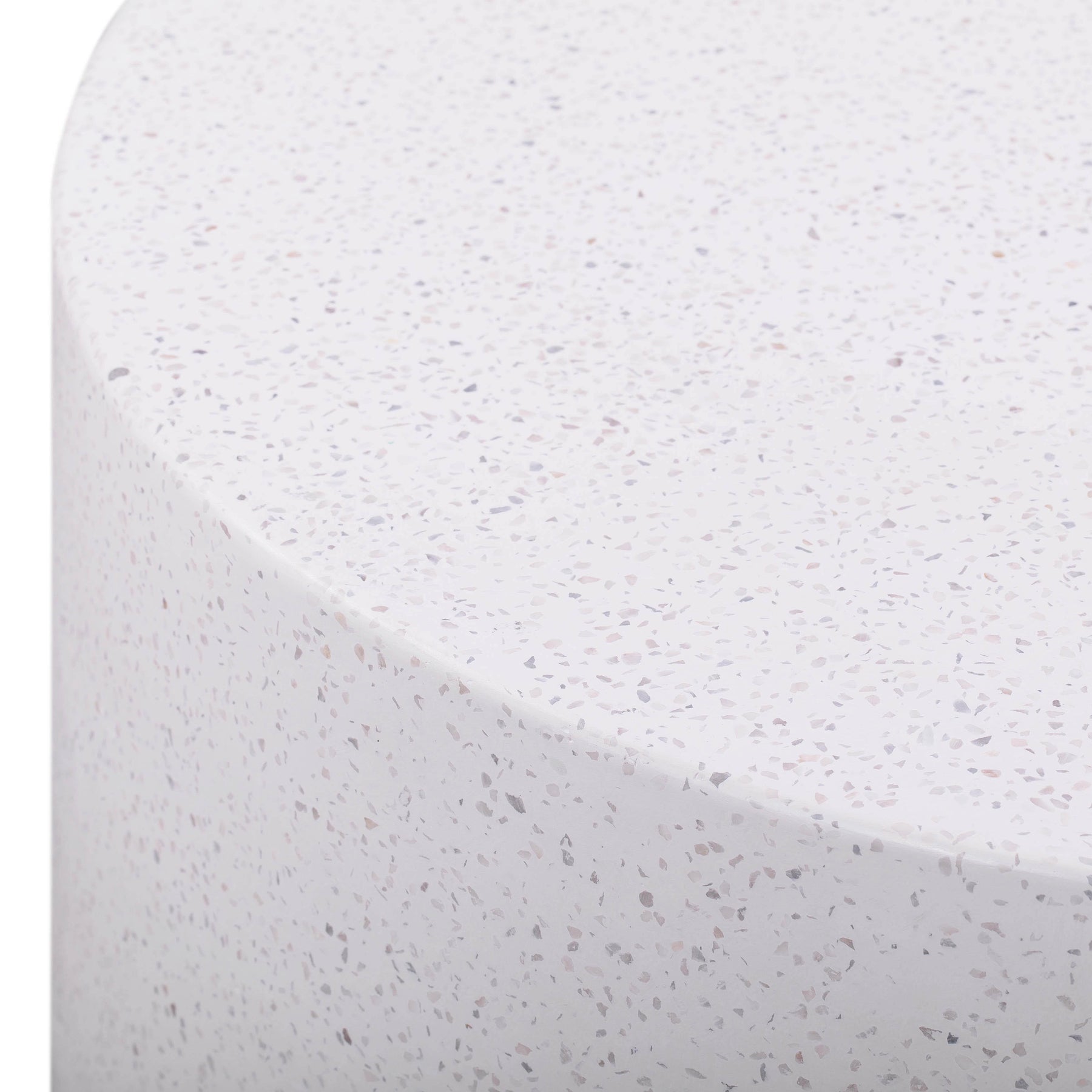 Terrazzo 27.5" Light Speckled Concrete Round Coffee Table