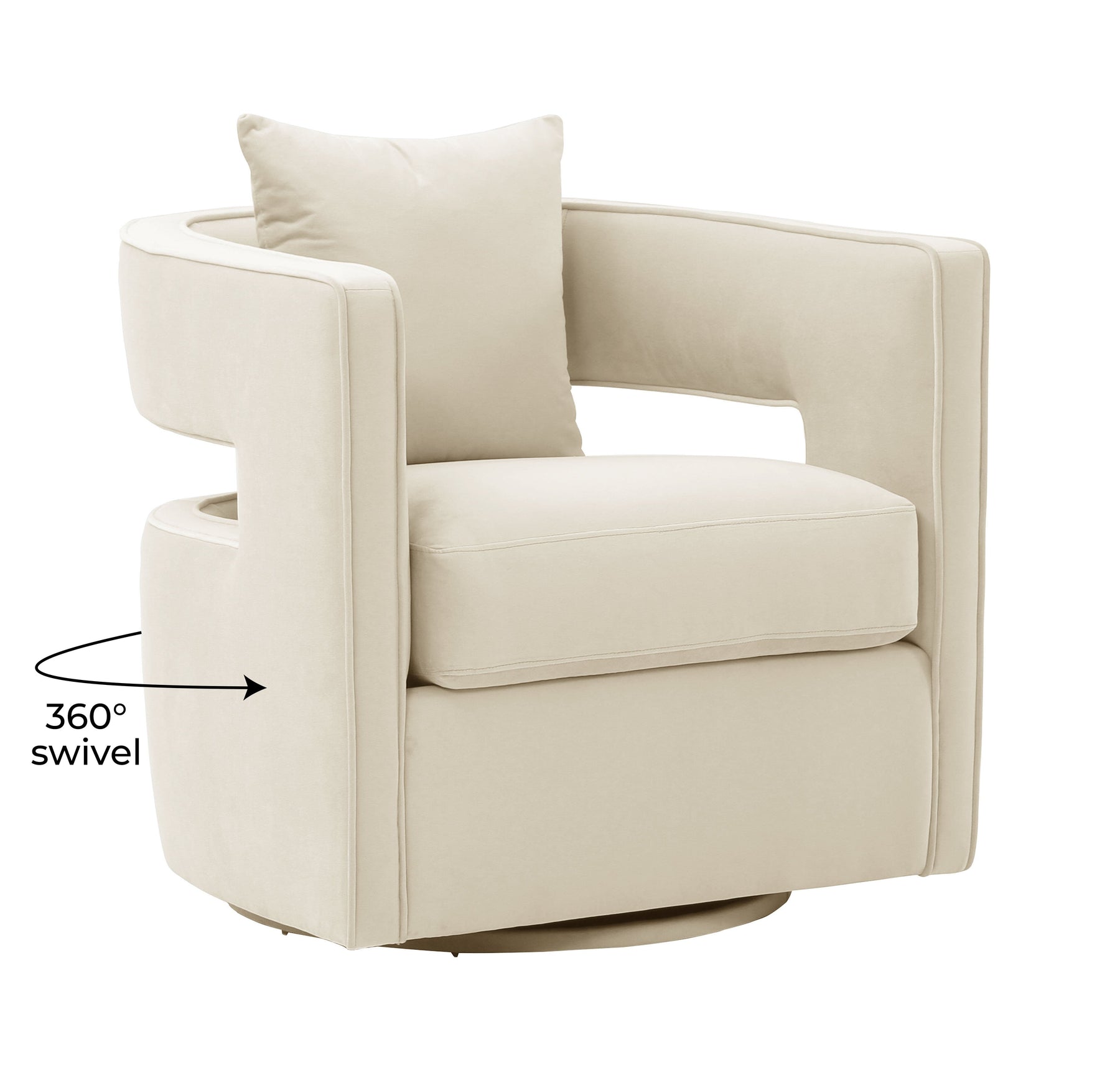 Kennedy Performance Velvet Swivel Accent Chair