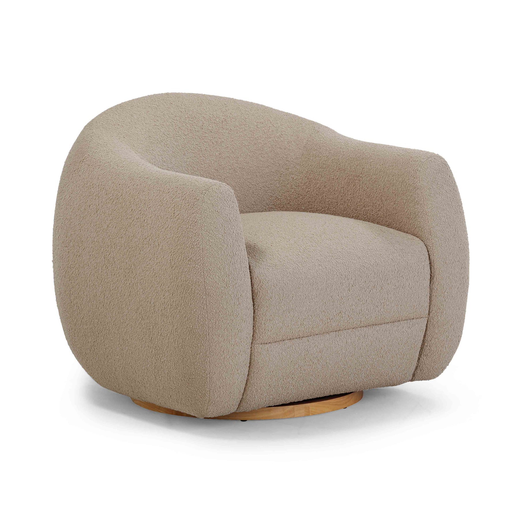 Judy Boucle Swivel Accent Chair