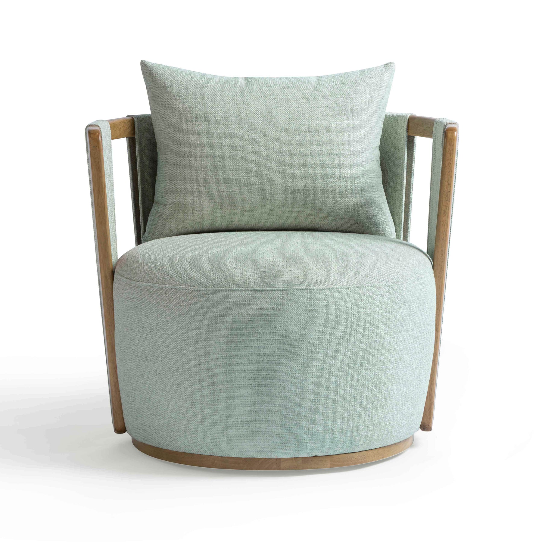 Paolo Textured Contract-Grade Weave Fabric Swivel Accent Chair
