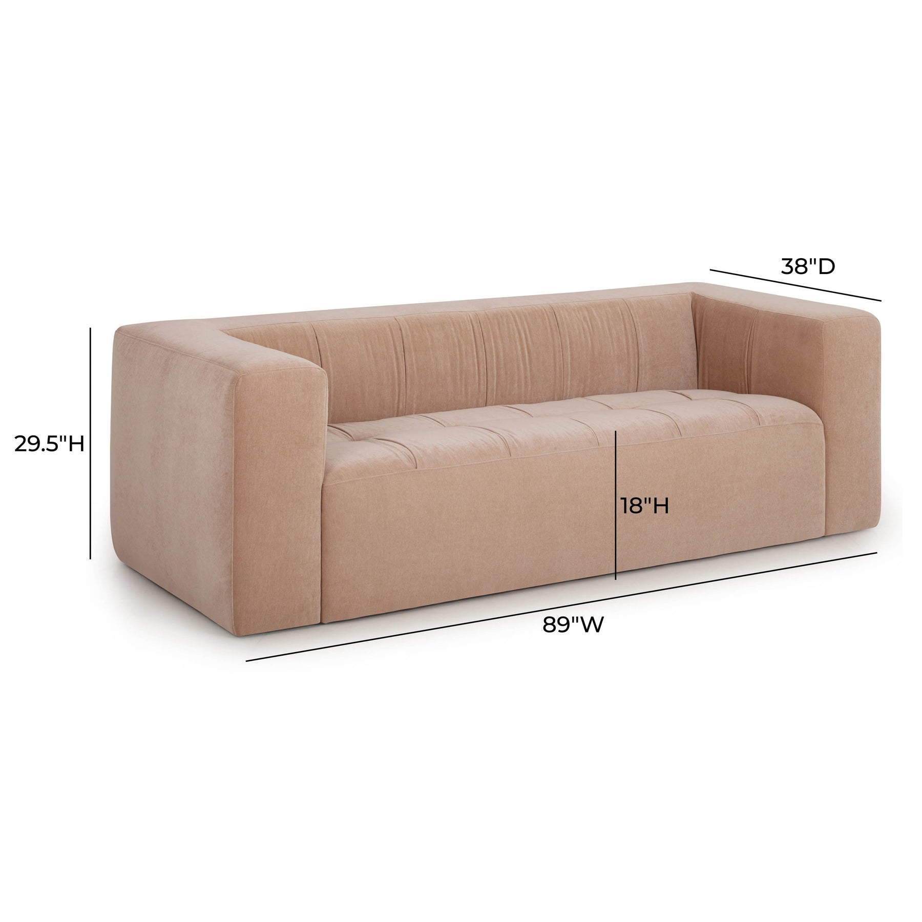 Alder 89" Upcycled Contract-Grade Chenille Sofa