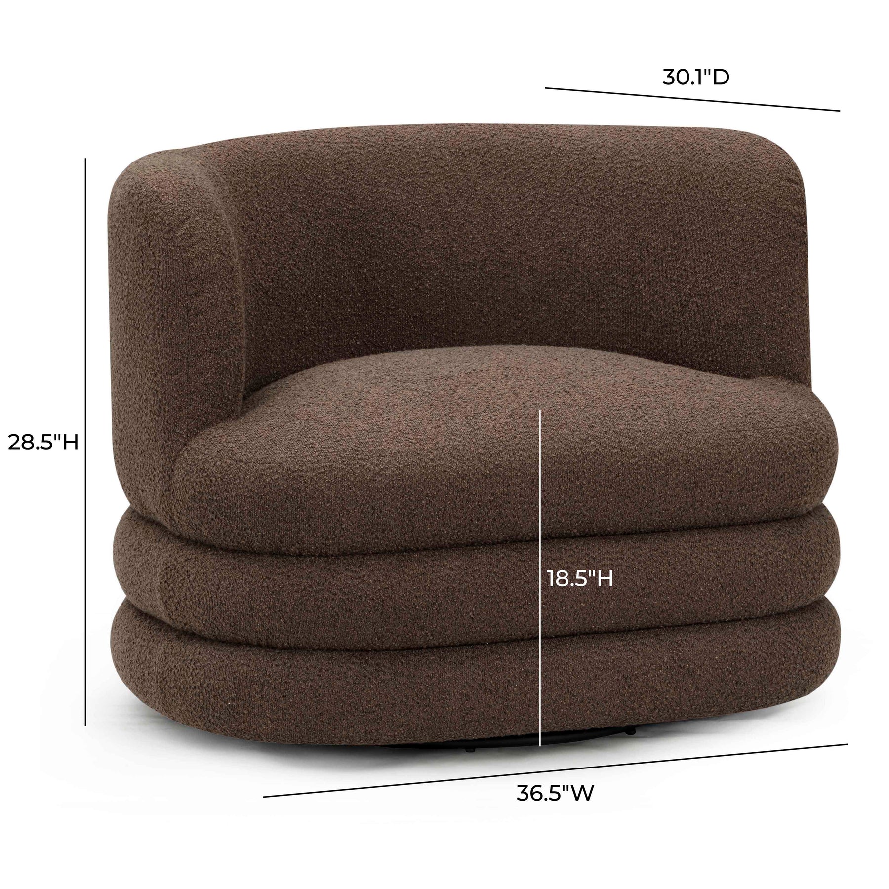 Astor Heavy Performance Boucle Swivel Hotel Lounge Chair