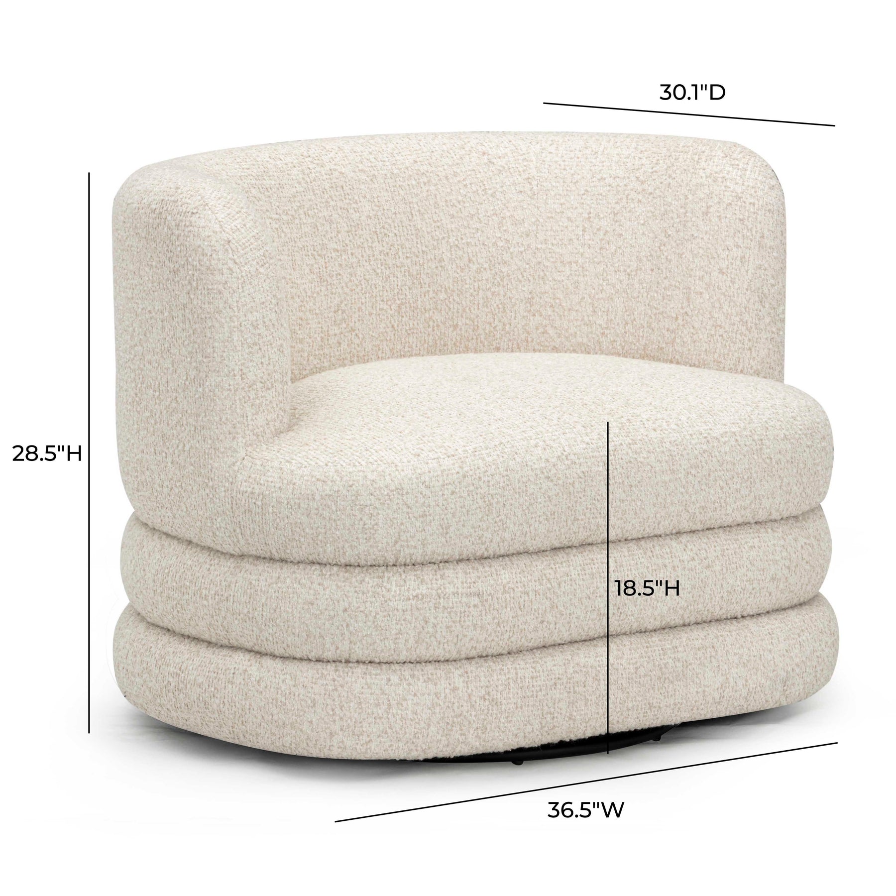 Astor Heavy Performance Boucle Swivel Hotel Lounge Chair
