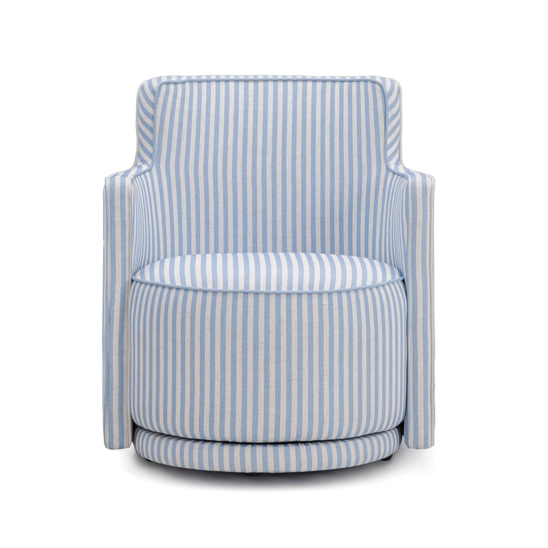 Passe Striped Linen Swivel Accent Chair