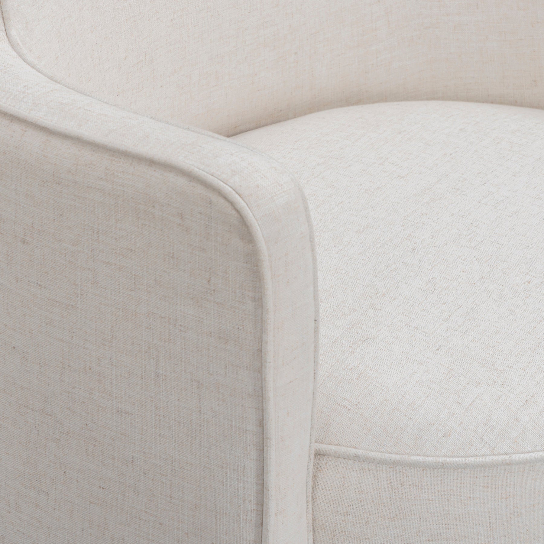 Passe Cream Upcycled Performance Linen Swivel Accent Chair
