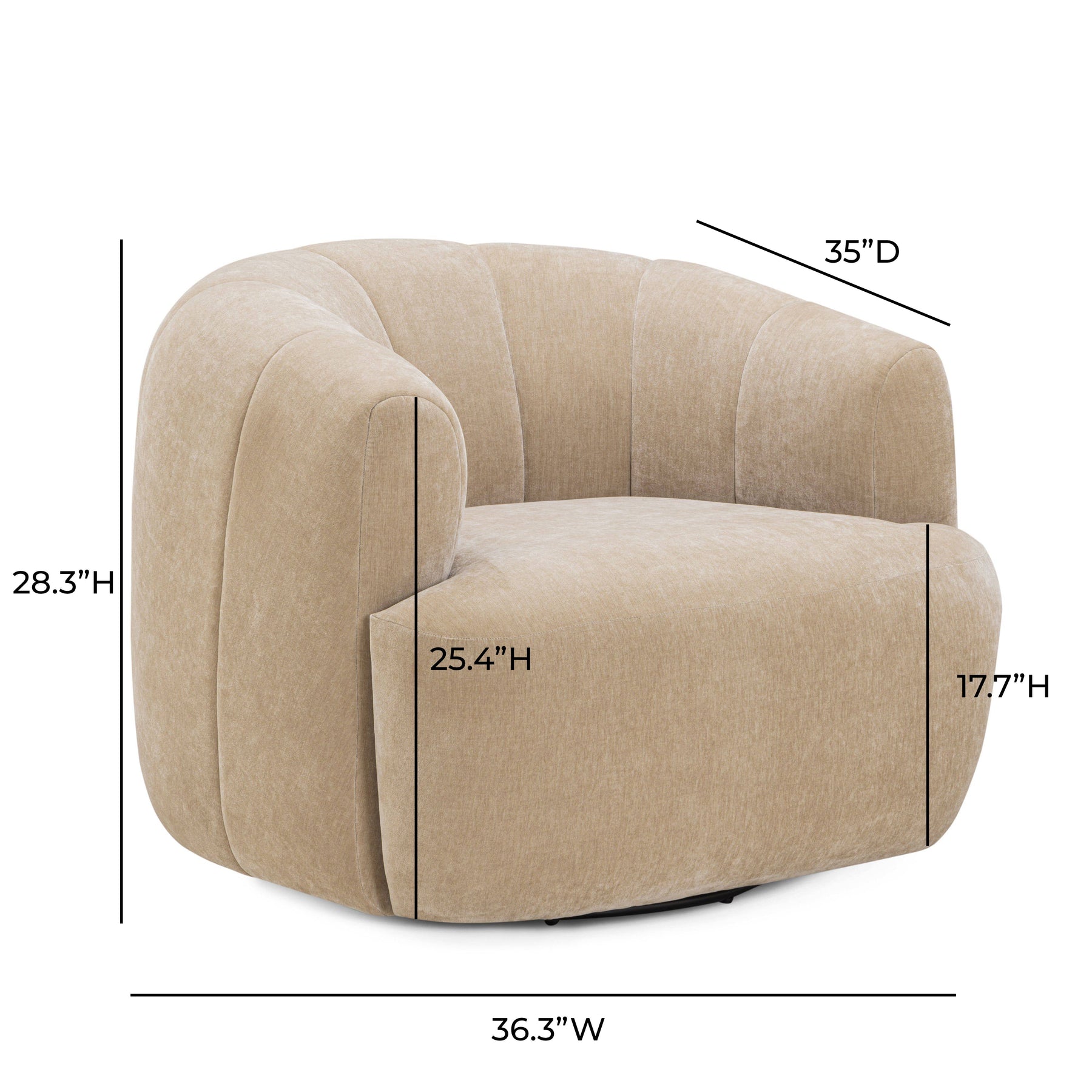 Jasmine Upcycled Contract-Grade Basketweave Fabric Swivel Accent Chair
