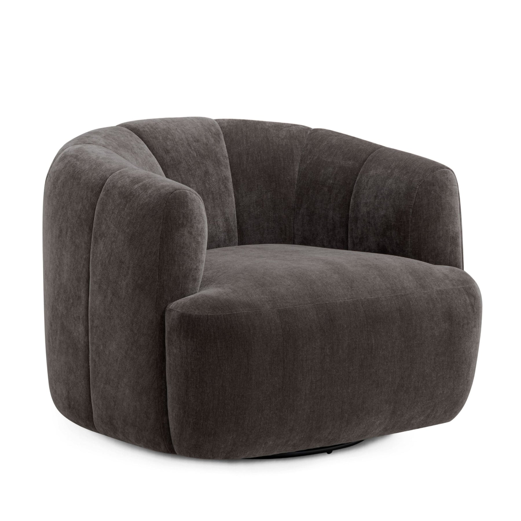 Jasmine Upcycled Contract-Grade Basketweave Fabric Swivel Accent Chair