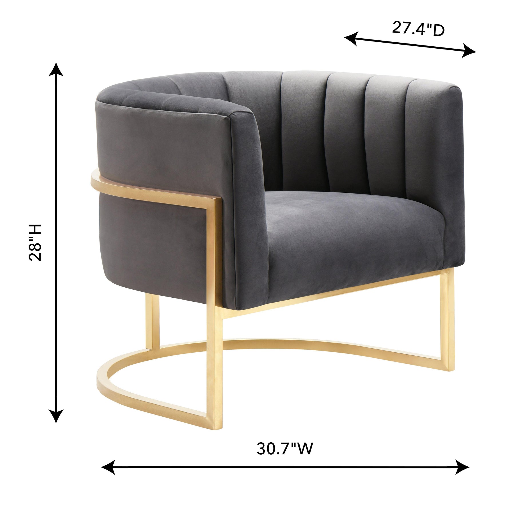 Magnolia Performance Velvet Accent Chair - Gold Base
