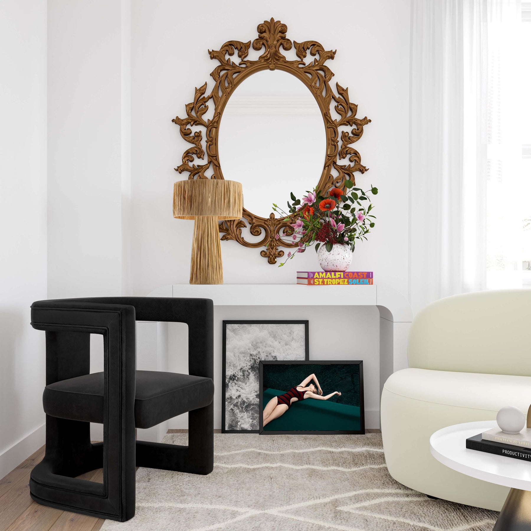 Ada Performance Velvet Accent Chair