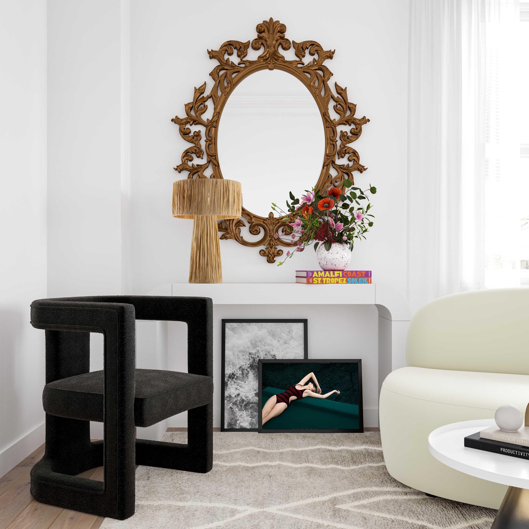 Ada Black Performance Boucle Chair