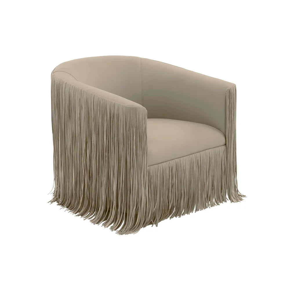Shag Me Performance Vegan Leather Swivel Accent Chair