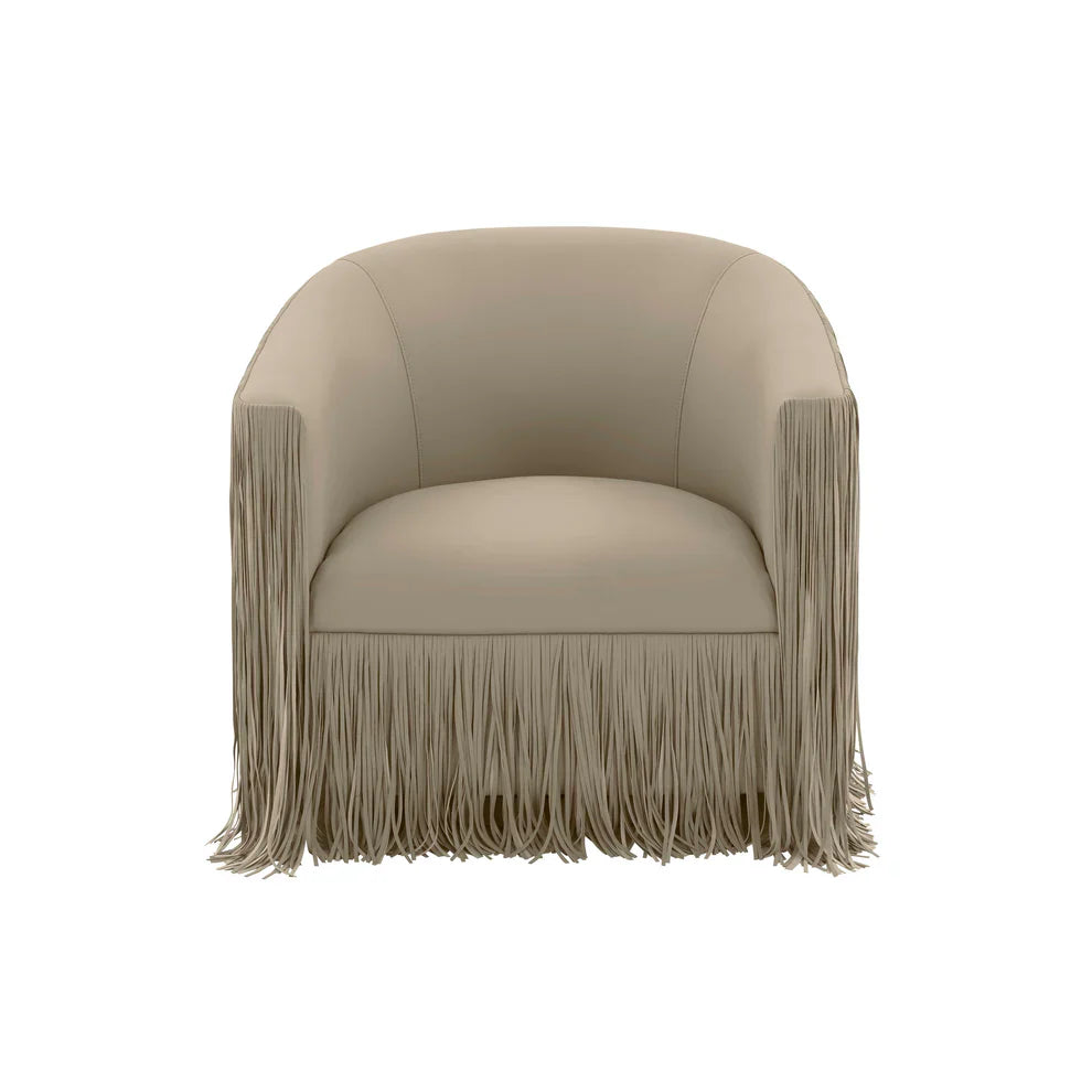 Shag Me Performance Vegan Leather Swivel Accent Chair