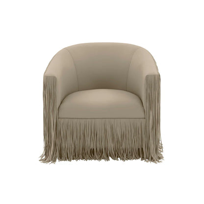 Shag Me Performance Vegan Leather Swivel Accent Chair