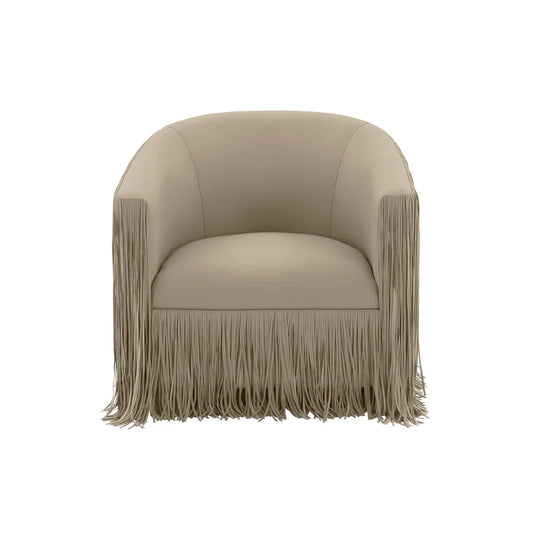 Shag Me Performance Vegan Leather Swivel Accent Chair