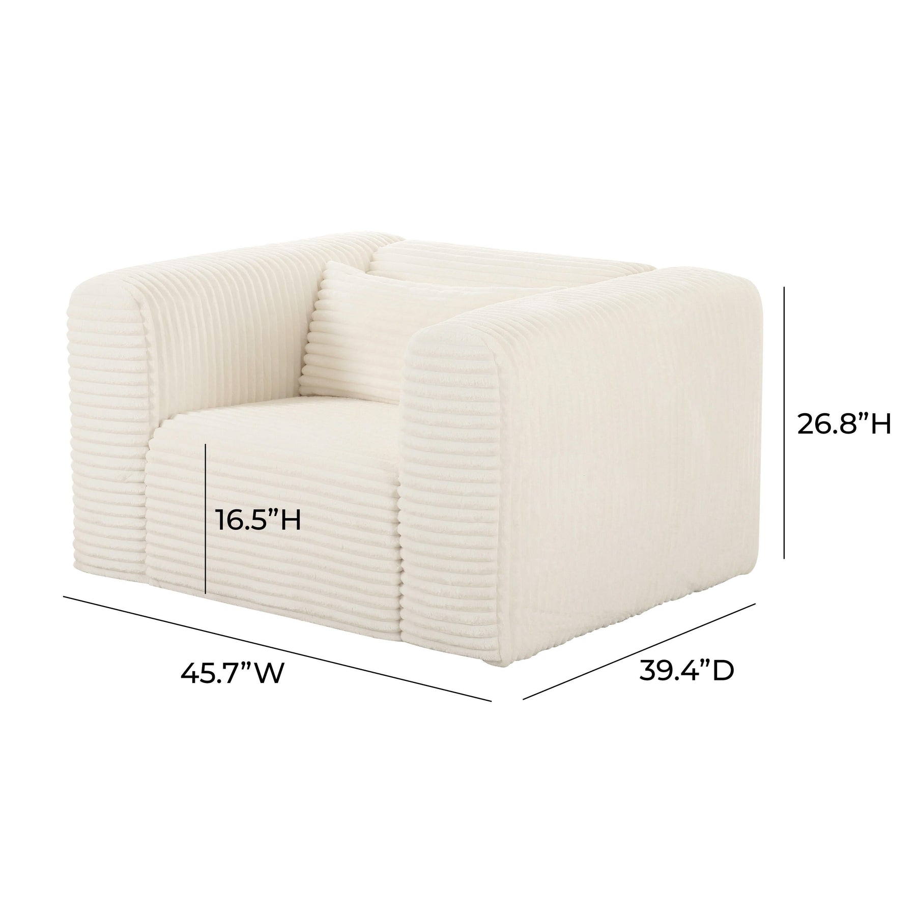 Tarra Fluffy Oversized Performance Corduroy Accent Chair