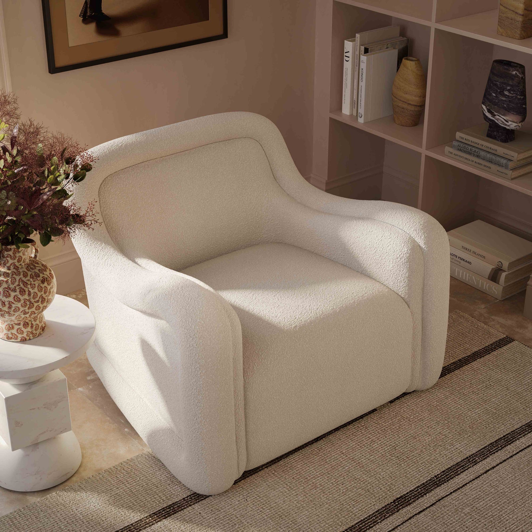Charli Performance Boucle Swivel Chair