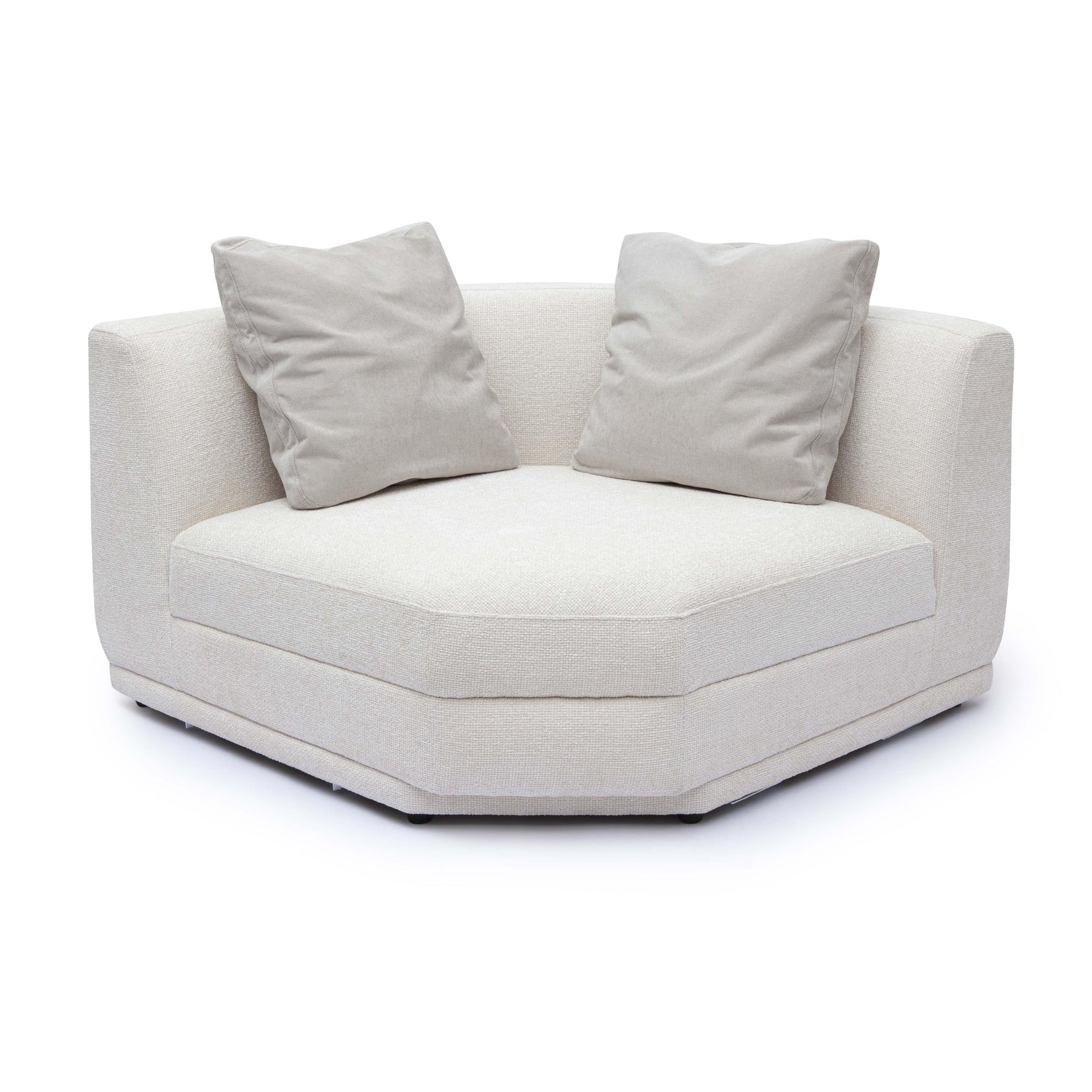 Perry Cream Performance Chenille Modular Wedge Corner Chair