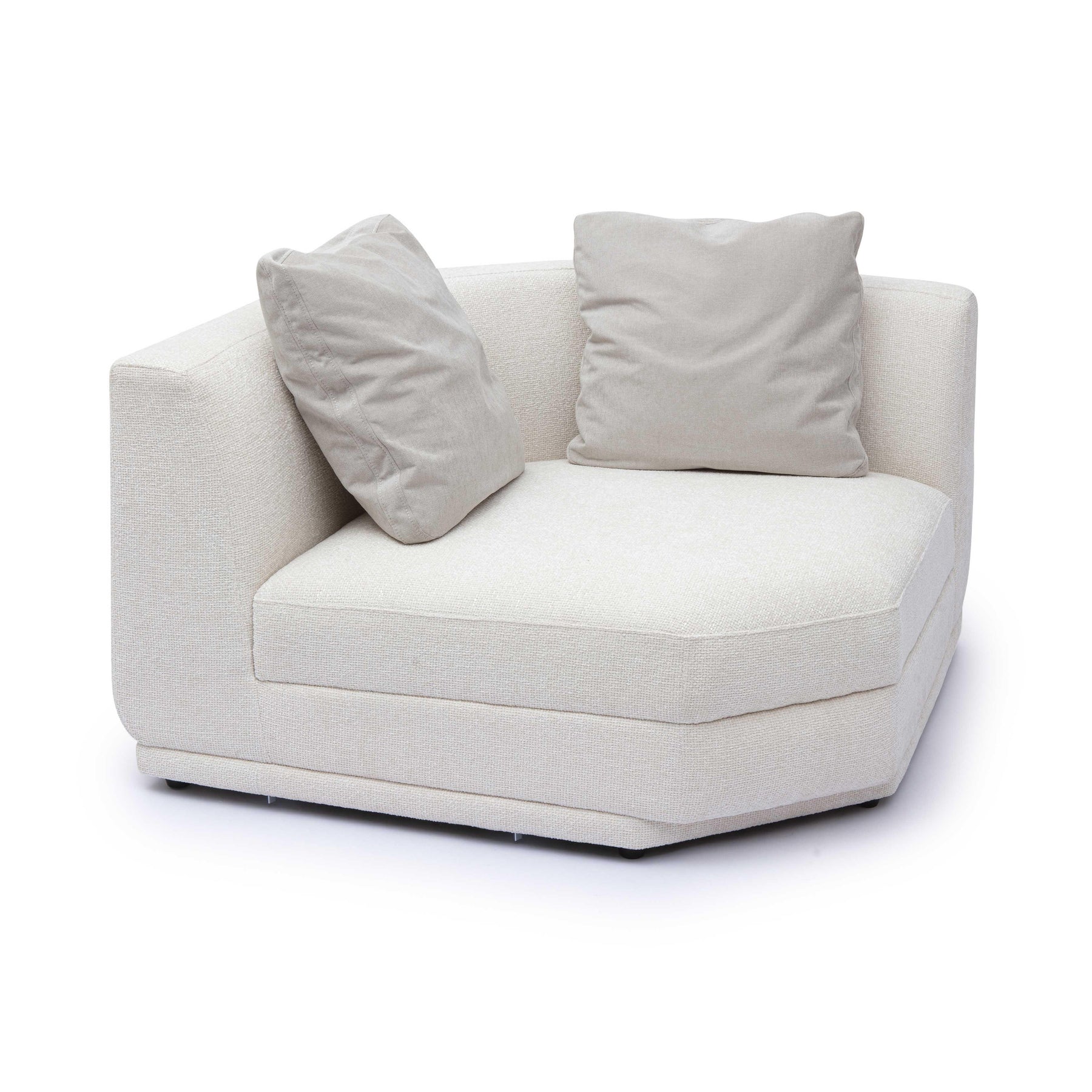 Perry Cream Performance Chenille Modular Wedge Corner Chair
