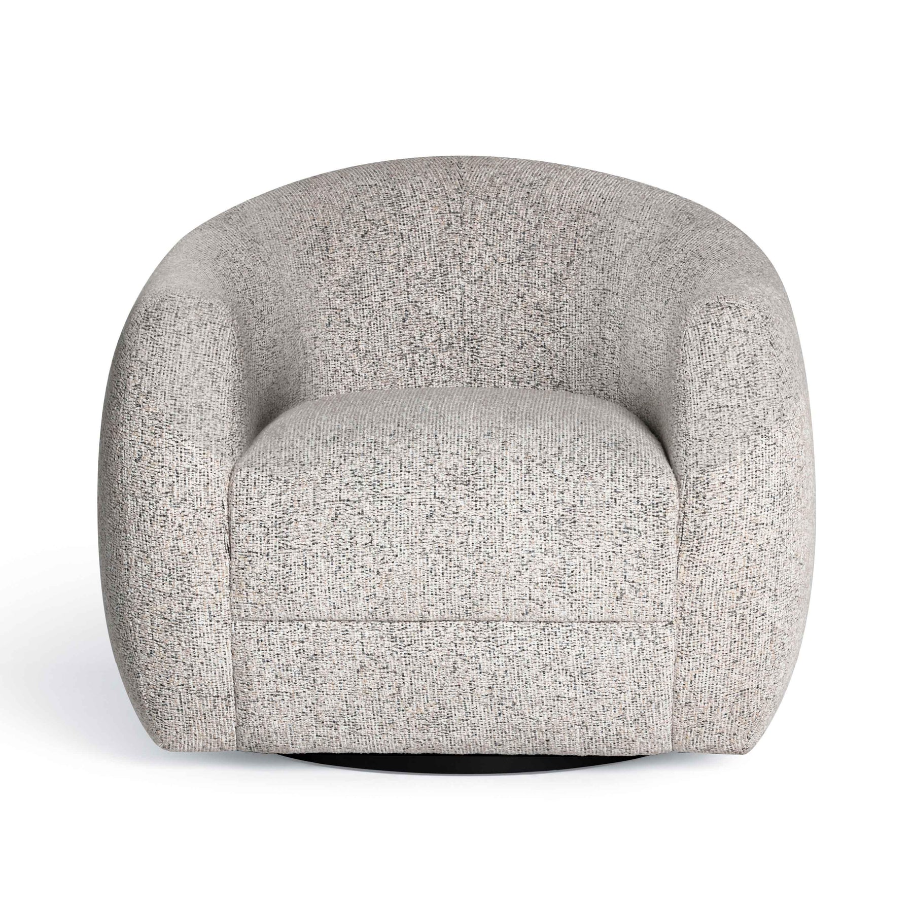Judy Black and White Woven Performance Fabric Swivel Accent Chair