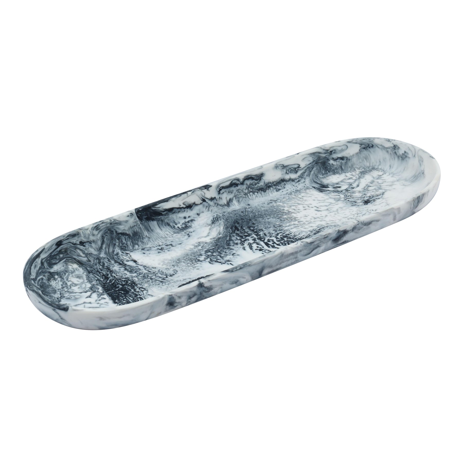 Mera Black & White Long Resin Serving Platter