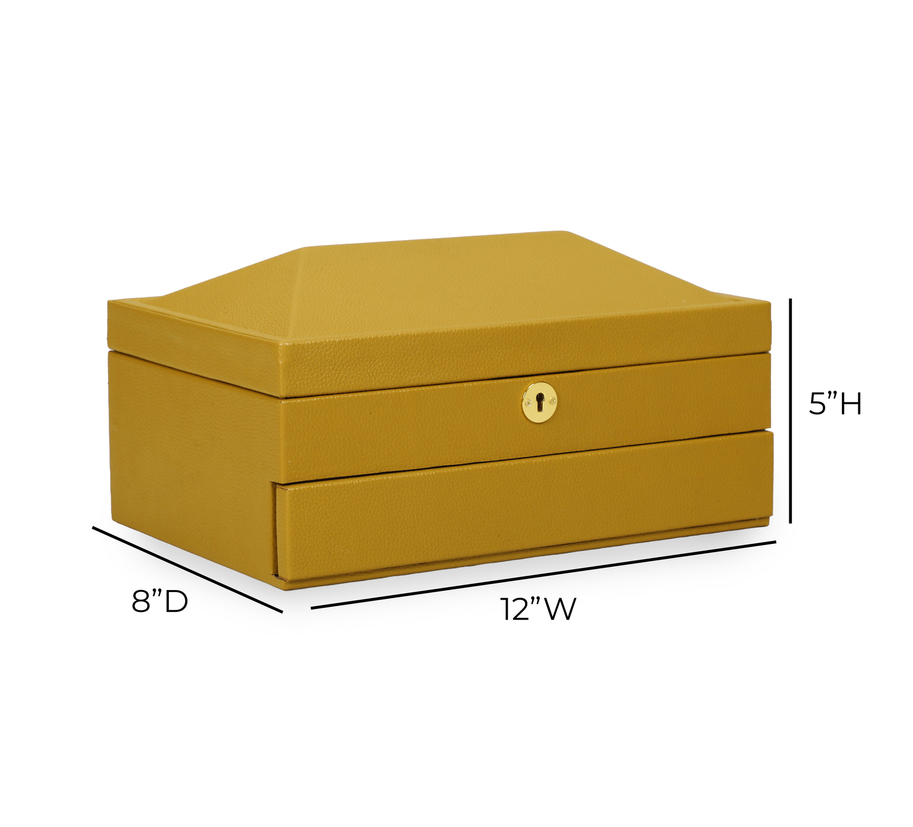 Knox Mustard Yellow Vegan Leather Contract-Grade Jewelry Box