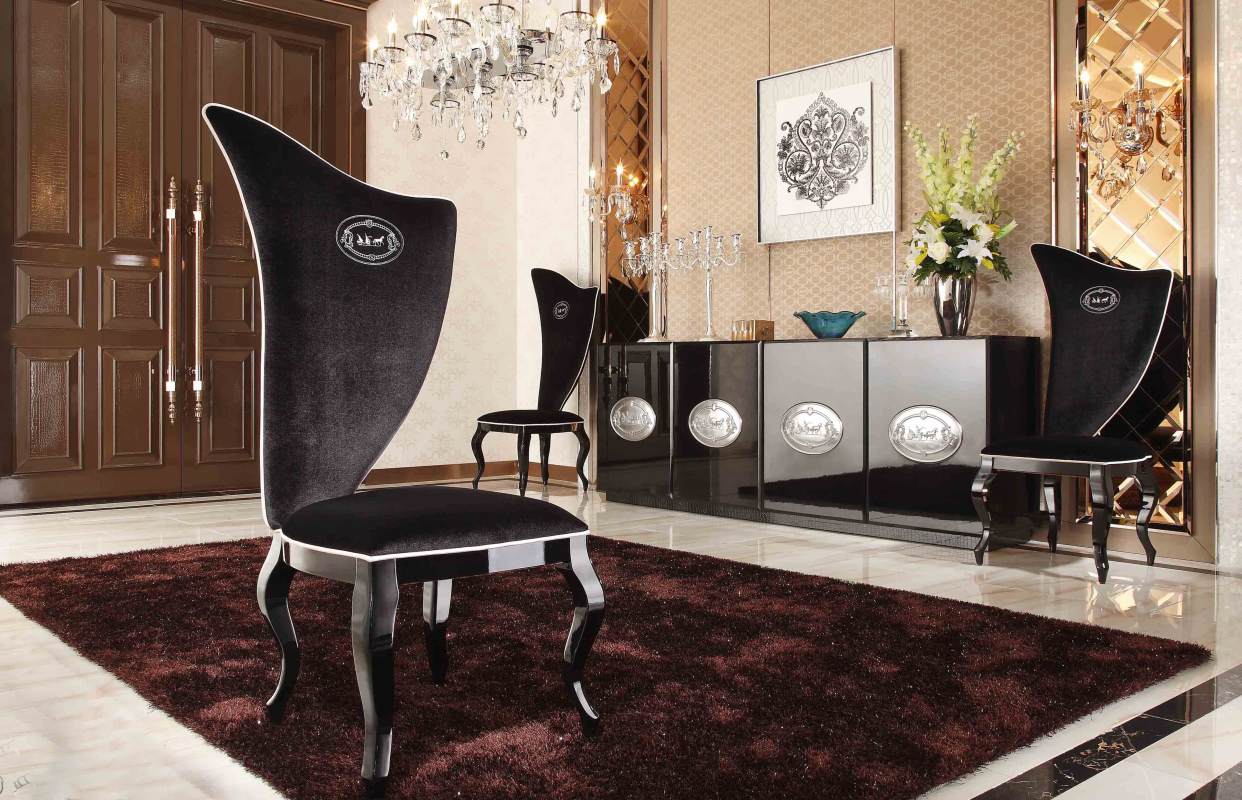 Sovereign - Transitional Black Fabric Chair (Set of 2)