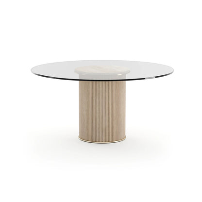 Rhythm Round Glass Top Dining Tbl