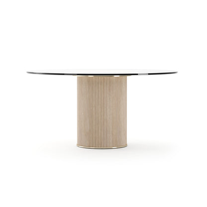 Rhythm Round Glass Top Dining Tbl