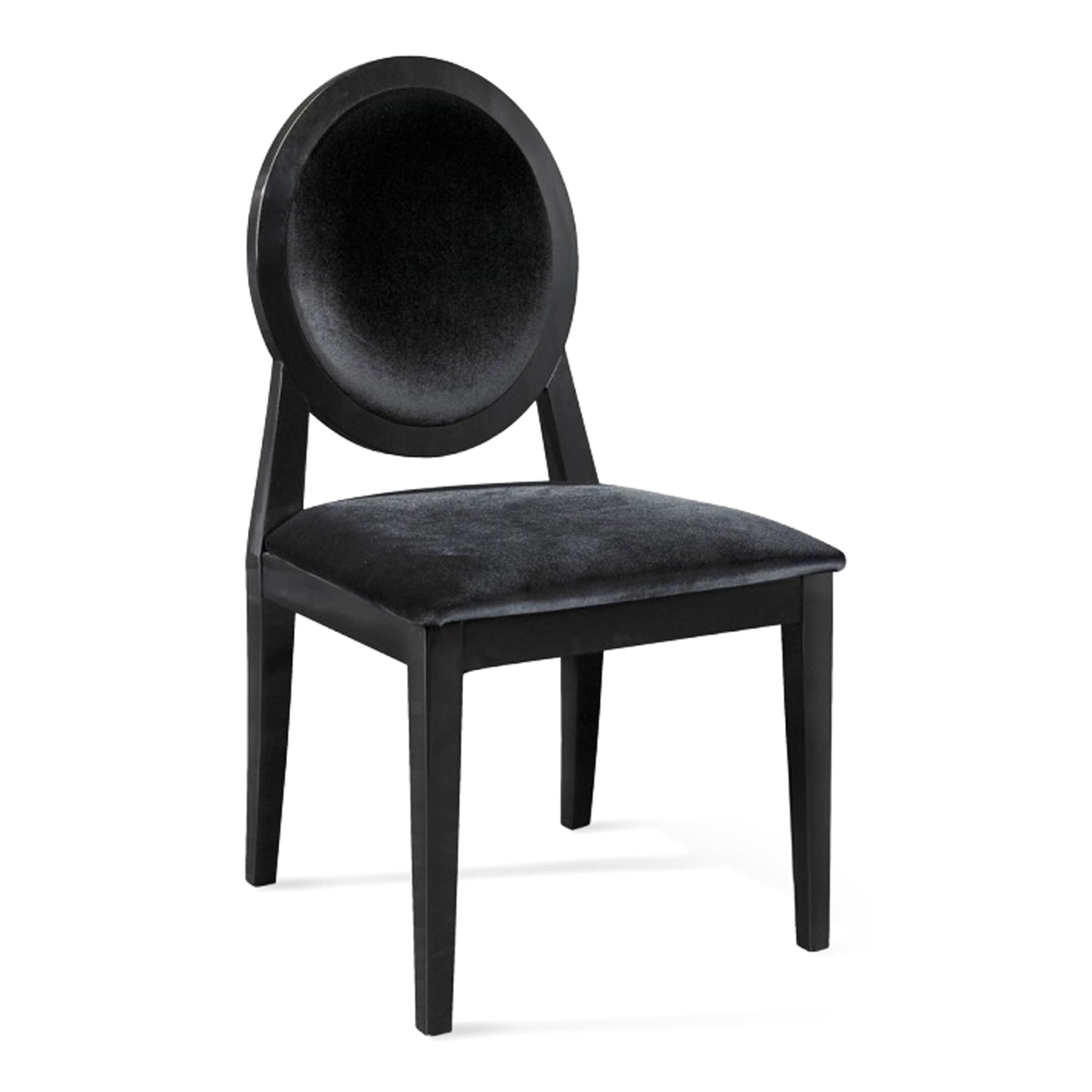 Alice - Transitional Black Lacquer Fabric Dining Chair