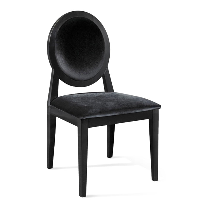 Alice - Transitional Black Lacquer Fabric Dining Chair