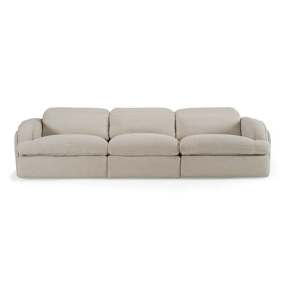 Ambler - Modern Off-White Fabric Sofa w/ 2 Power Recliners