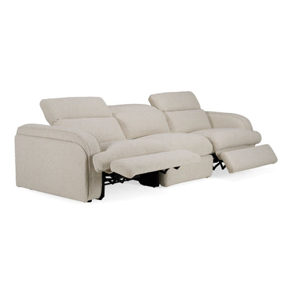 Ambler - Modern Off-White Fabric Sofa w/ 2 Power Recliners