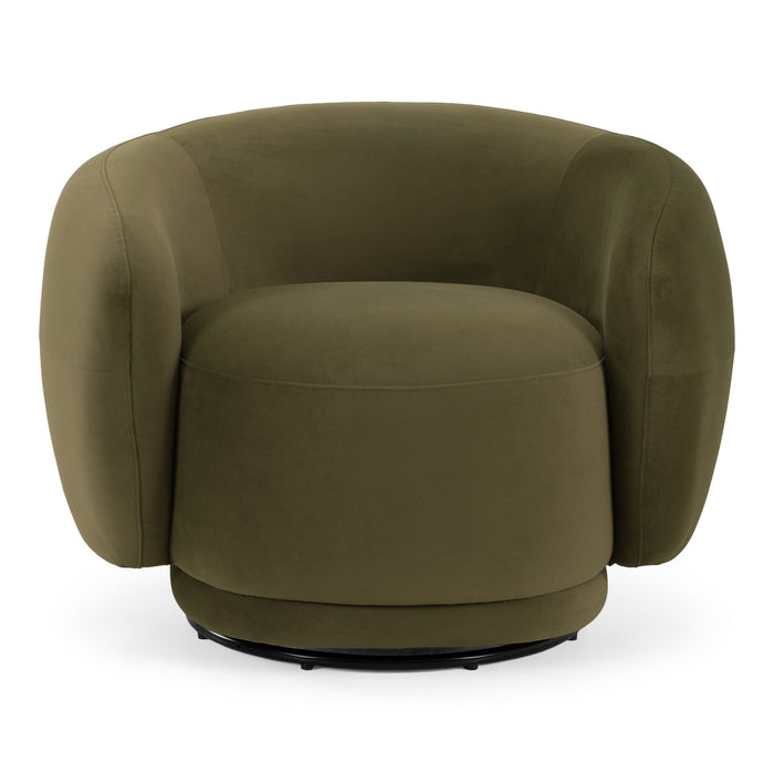 Andrew - Modern Green Fabric Swivel Accent Chair