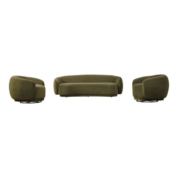 Andrew - Modern Green Fabric Sofa Set