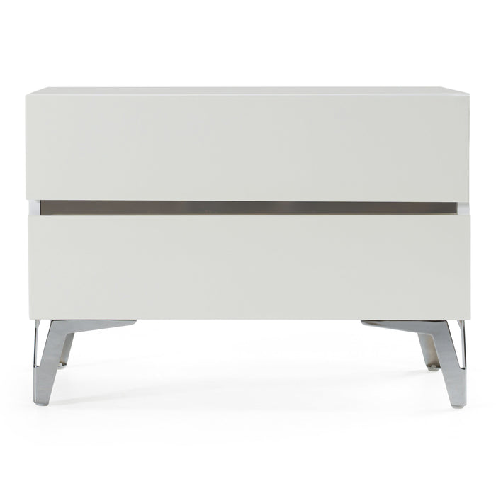 Angela - Italian Modern White Nightstand