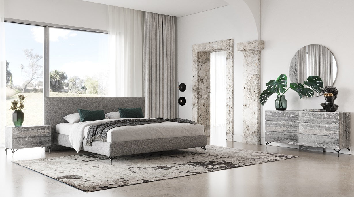 Aria - Italian Modern Multi Grey 4-Piece Bedroom Set