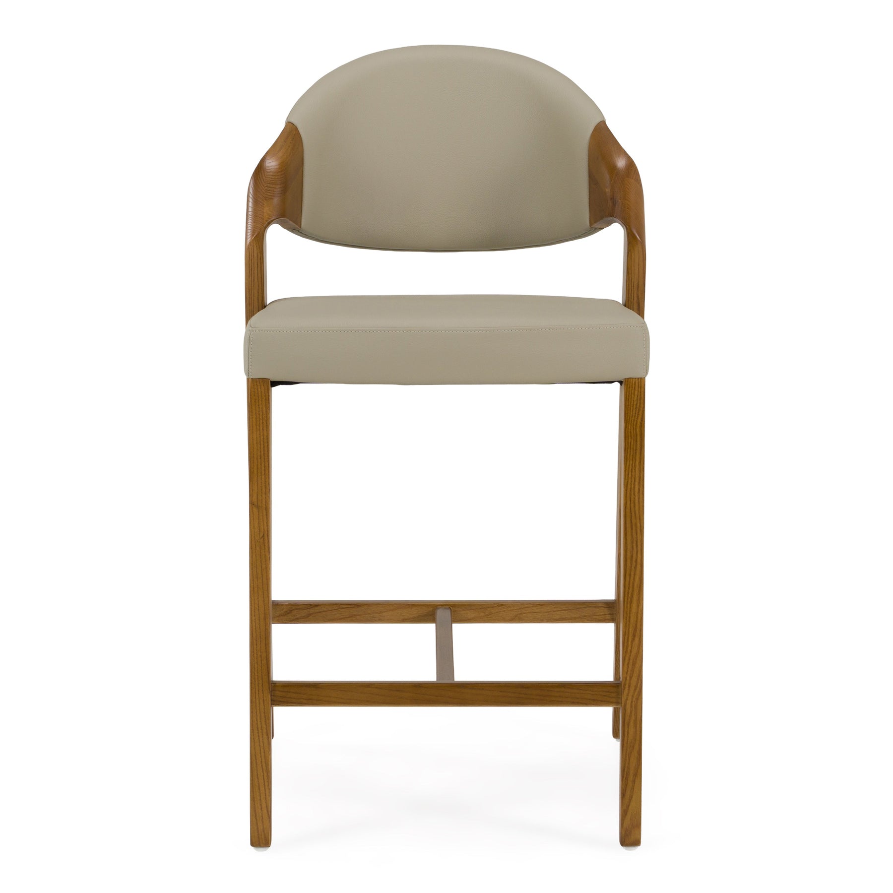 Arlo - Mid-Century Beige & Walnut Counter Chair