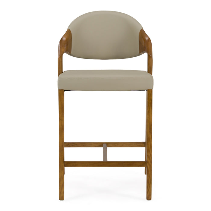 Arlo - Mid-Century Beige & Walnut Counter Chair