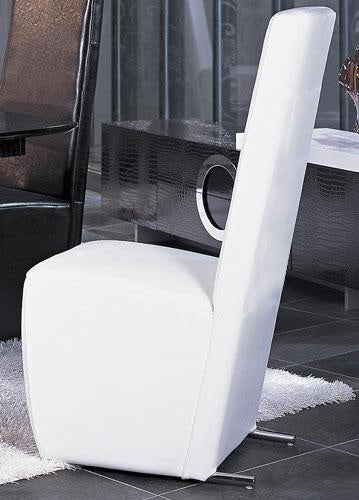 Maud Modern White Leatherette Dining Chair