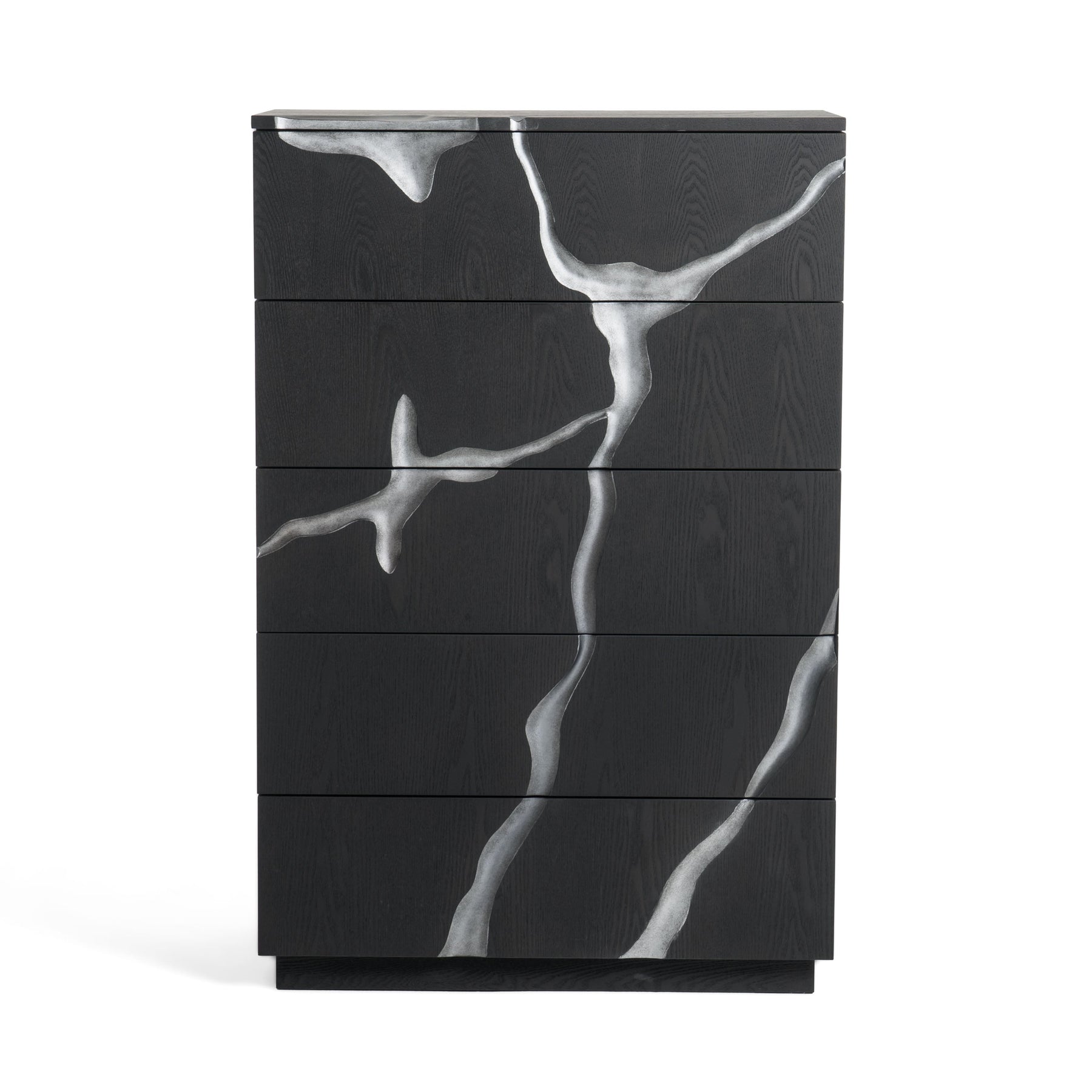 Aspen - Modern Matte Brown Ash & Silver Chest