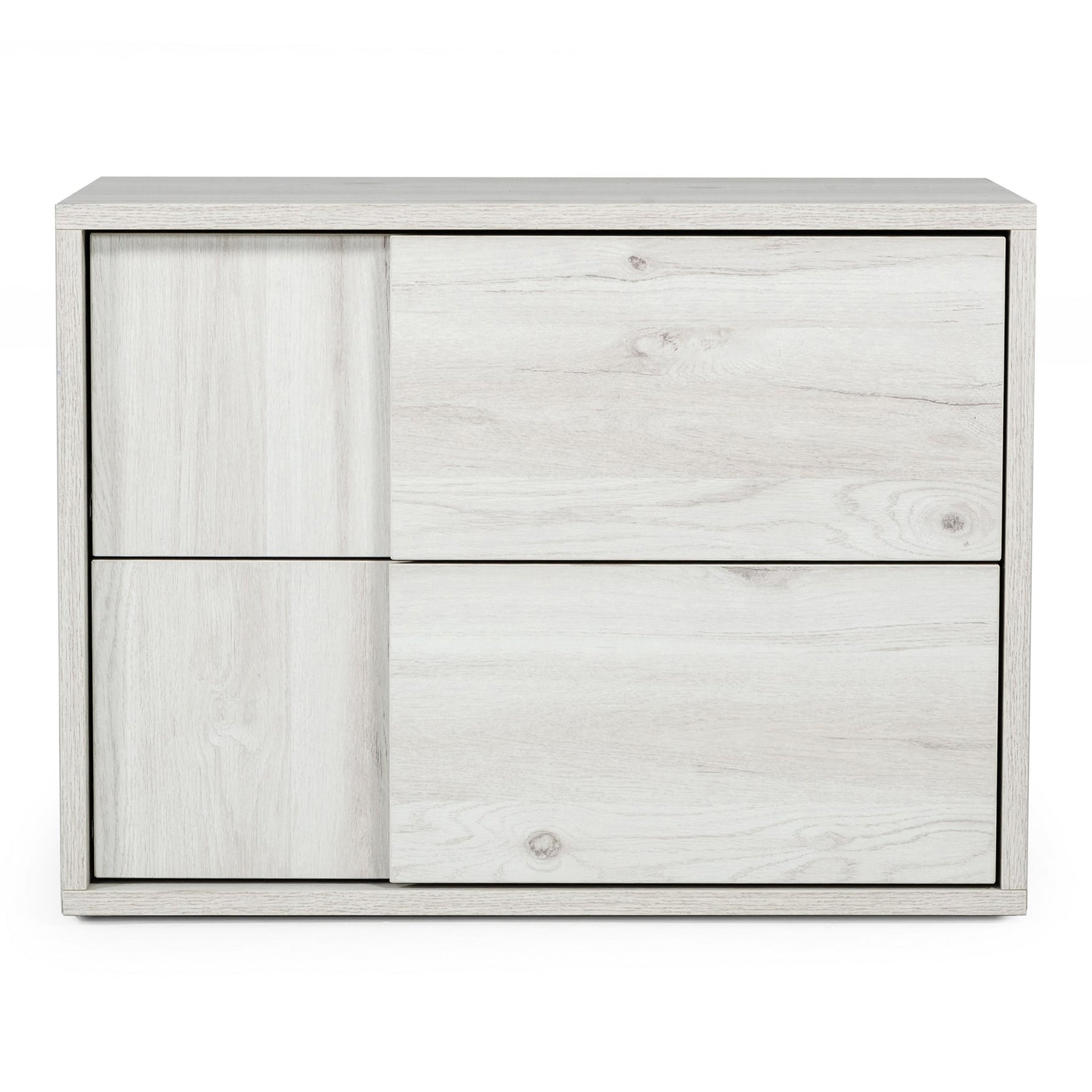 Asus - Italian Modern White Washed Oak Nightstand