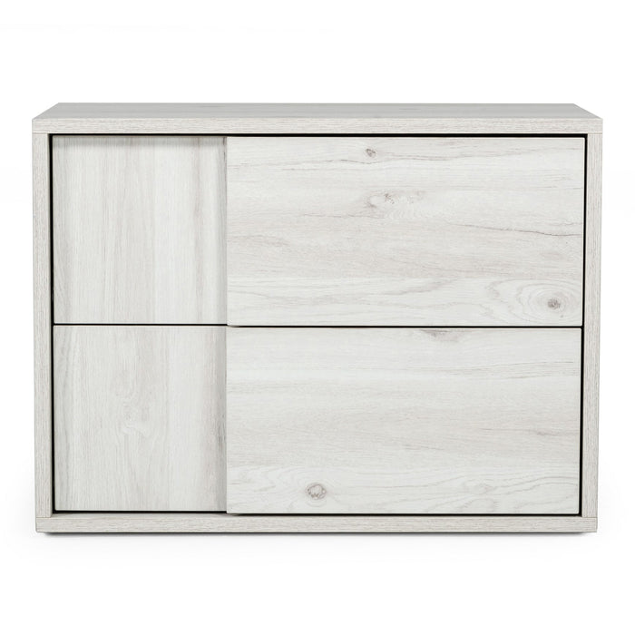 Asus - Italian Modern White Washed Oak Nightstand