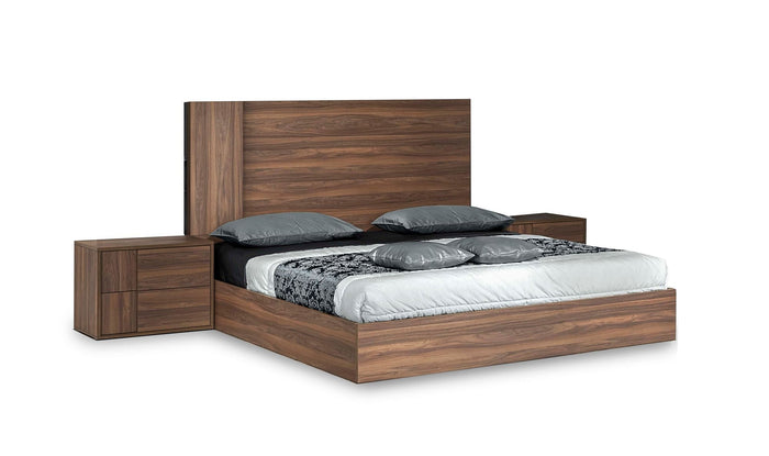 Asus - Italian Modern Walnut 4-Piece Bedroom Set