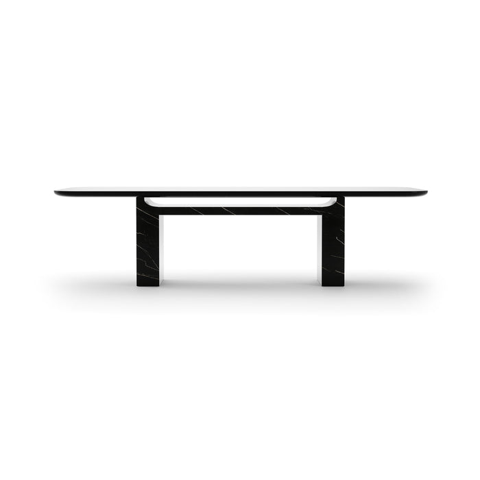 Overlap Rectangle Dining Table Dark