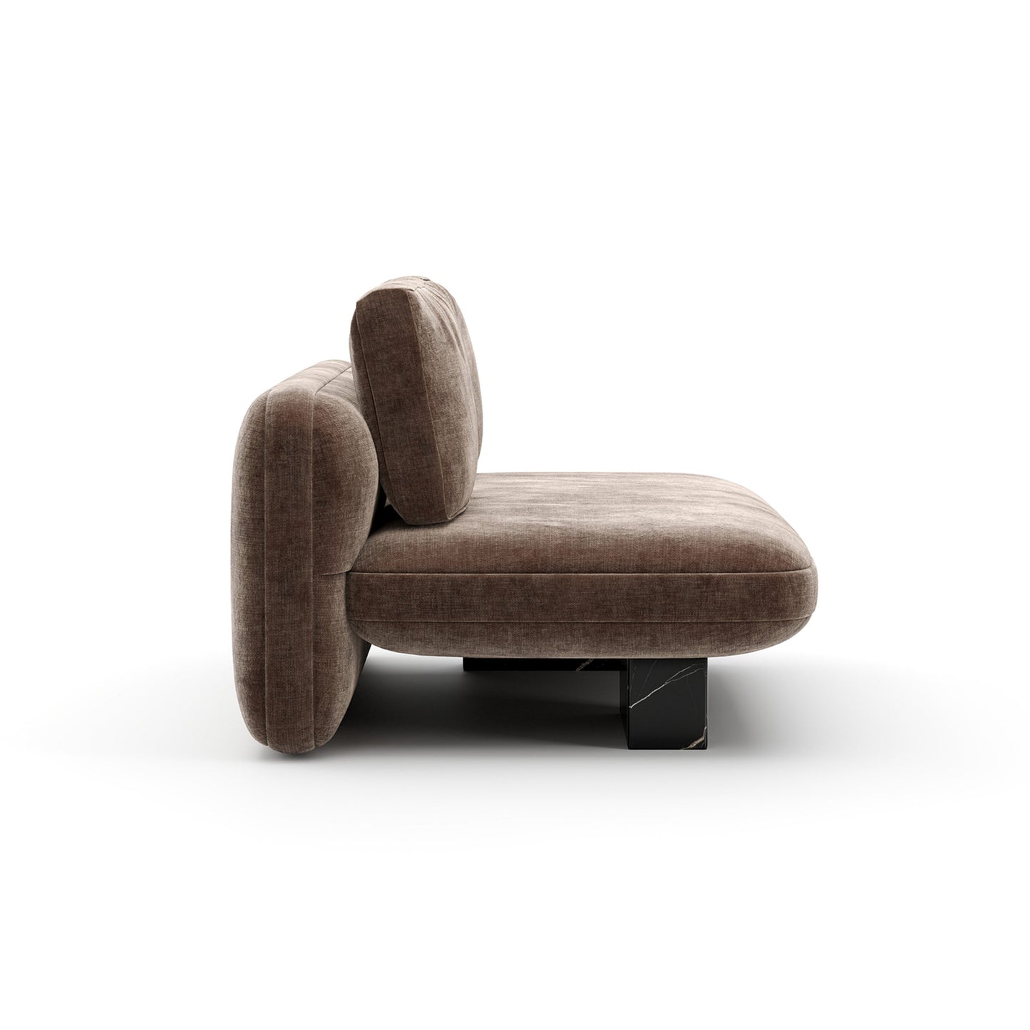Overlap Armless Loveseat Dk Taupe